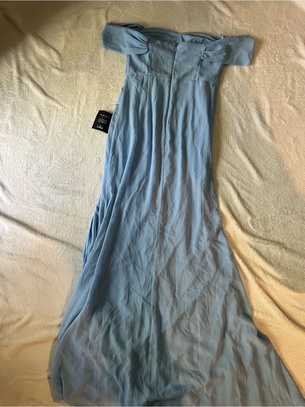 Lulus Magical Magnetism Light Blue Off-the-Shoulder
Maxi Dress - Picture 12 of 12
